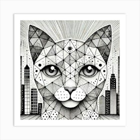 Smokey Tread City Cat Art Print