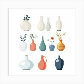 Vases And Flowers 1 Art Print