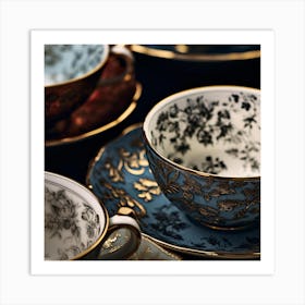 Tea Cups And Saucers 1 Art Print