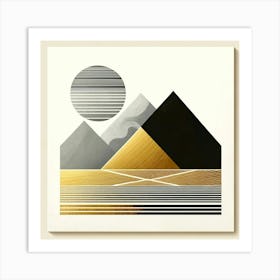 Gold And Black Mountains Art Print