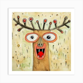 Abstract Reindeer Art Print