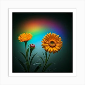 Rainbow Flowers 1 Art Print