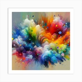 Abstract modernist colorful blots 1 Art Print