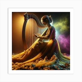 Harpist Art Print