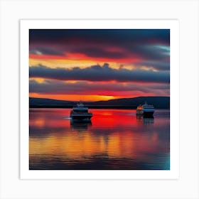 Sunset On The Water 46 Art Print