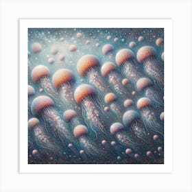 Shoal of jellyfish 5 Art Print