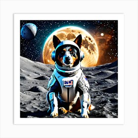 Blue Heeler In Space Art Print