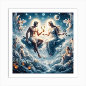 Eros And Aphrodite Art Print