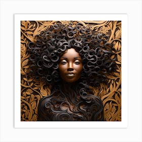 African Woman With Curly Hair 4 Art Print