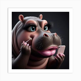 Hippo Art Print