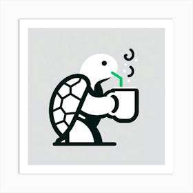 Turtle coffee Art Print