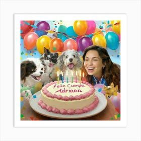 Birthday Party With Dogs Art Print