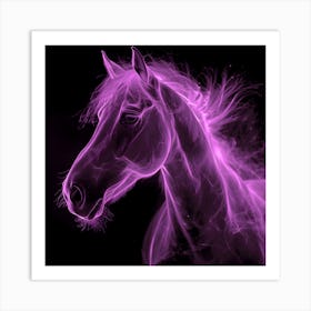 Horse In Luminous Pink Glow Art Print