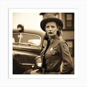 Vintage Female Police Officer Art Print