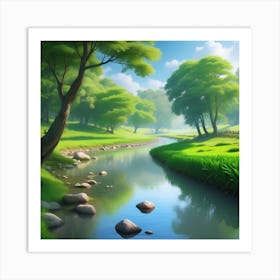 River In The Forest 17 Art Print