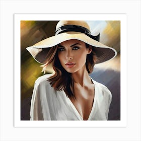 Woman In A Hat 31 Art Print