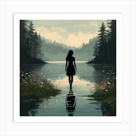 Girl In The Water Art Print