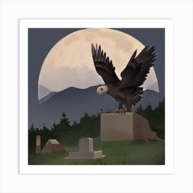 Eagle In The Graveyard 1 Art Print