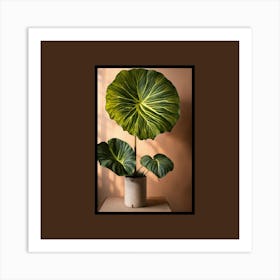 Two Leaves In A Vase Art Print