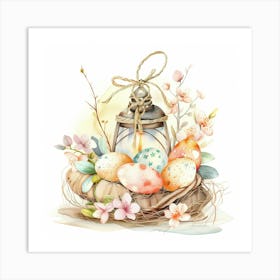 Easter Eggs In A Nest Art Print