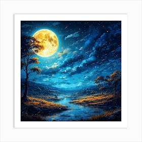 Full Moon In The Sky Art Print