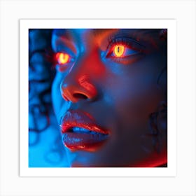 Woman With Red Eyes Art Print