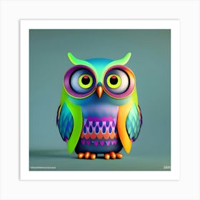 Colorful Owl 36 Art Print