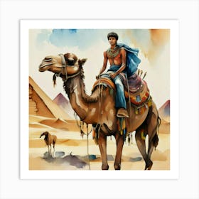 Egyptian Man On Camel 1 Art Print