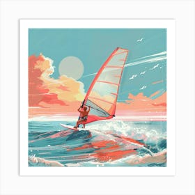 A Windsurfing Lofi Illustration 1718707107 1 Art Print