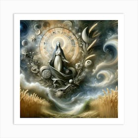 A Cosmic Harmony: The Virgin of the Zodiac Art Print