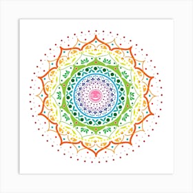 Mandala Pattern Rainbow Pride Art Print