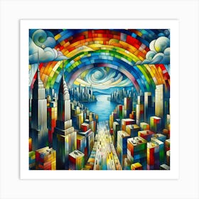 Rainbow City 2 Art Print