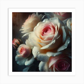 Roses Wallpaper Art Print