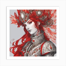 Red Dragon Warrior Art Print