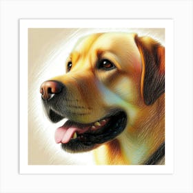 Labrador Retriever portrait in crayons Art Print