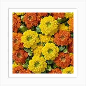 Yellow And Orange Carnations Art Print