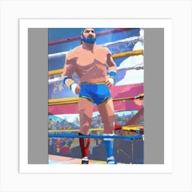 Wwe Wrestler In The Ring Art Print