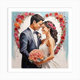 Bride And Groom Art Print