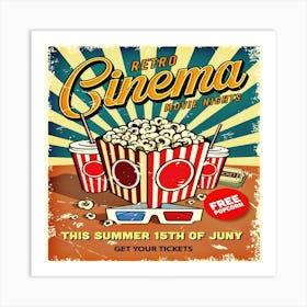 Retro Cinema Movie Poster,cinema poster Art Print