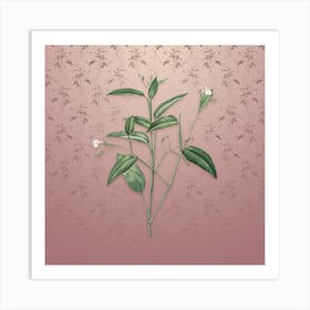 Vintage Maranta Arundinacea Botanical on Dusty Pink Pattern n.0319 Art Print