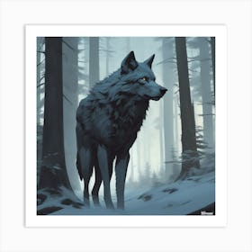 Wolf In The Woods 52 Art Print