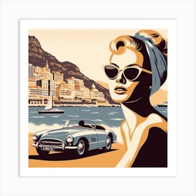 Monaco. Vintage Art Print