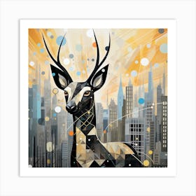 Deer In The City Art Print