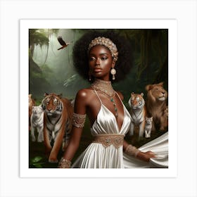 Beautiful Woman In The Jungle Art Print