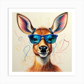 Deer In Sunglasses 13 Art Print