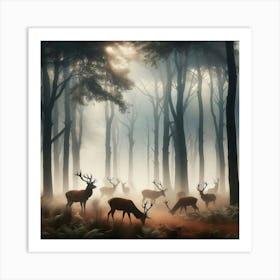 Deer In The Forest 2 Art Print