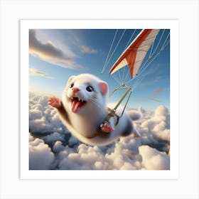 Ferret Flying In The Sky 1 Art Print