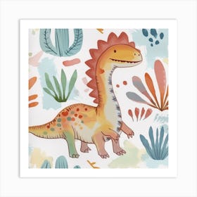 Cute Spinosaurus Dinosaur Watercolour Style 1 Art Print