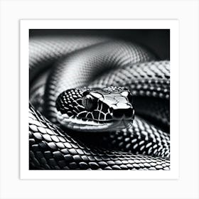 Black And White Snake 1 Art Print