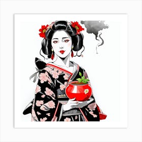 Geisha Woman 1 Art Print